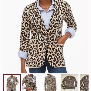 J. Crew leopard print sweater blazer